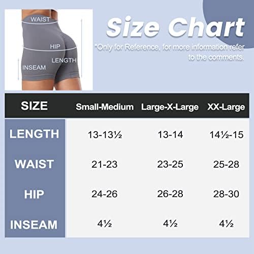 3 pacote de mochila shorts para mulheres - Scrunch Butt de rocha de alta cintura alta curta -ginás
