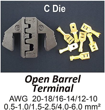 Ferramenta de crimpagem Die-C Die for Open Barrel Terminais AWG 20-18/16-14/12-10