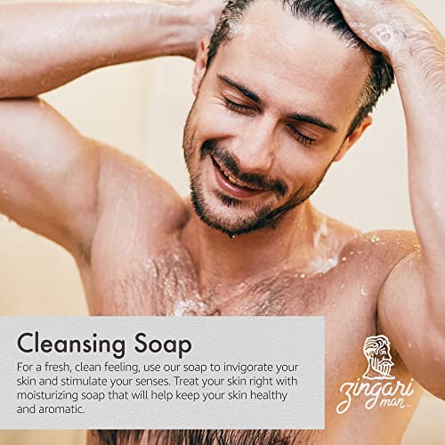Sabão de banho sem perfume Zingari Man - Sabão facial de limpeza para homens - sabão para corpo, rosto, limpador