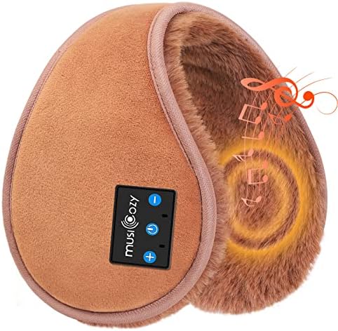 Musicozy Bluetooth Ear Muffs para Winter Mulheres Meninas meninas, aquecedores de ouvido fones de ouvido sem fio, alto-falantes HD