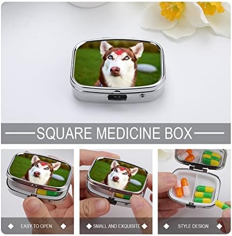 Caixa de organizador de comprimidos Cute Husky Pill Recectista portátil Diário Cague Caixa Medicina Caixa de Armazenamento