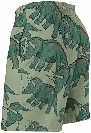 Dinossauros masculinos de nadar masculino shorts de praia com bolsos impressos de roupas de banho casual calça