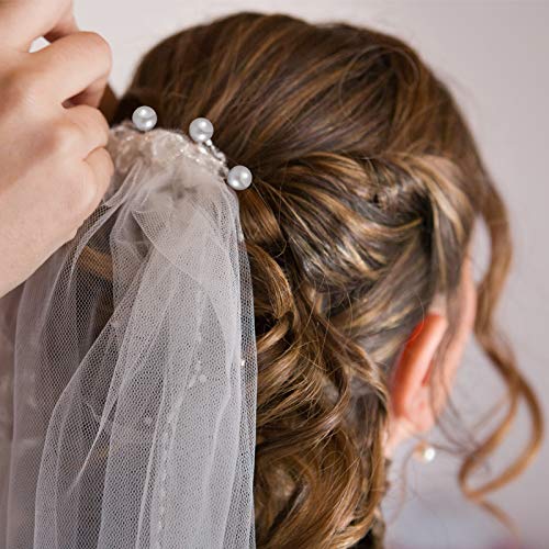 Charonle 32 peças Pinos de pérolas de pérolas de casamento pérolas de pérolas de pérola pinos de cabelo acessórios de cabelo u