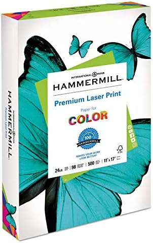 4 Conjunto. * Papel de escritório de impressão a laser, 98 brilho, 24 lb, 11 x 17, branco, 500 folhas/resma