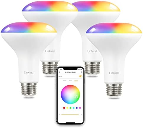 Links de lâmpadas de inundação de Wi -Fi SMART, lâmpada LED de alteração de cor RGBW, BR30 E26 50W equivalente, 2700k Bulbos