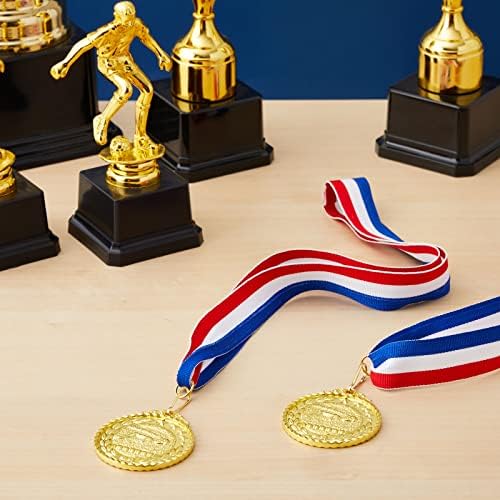 12 medalhas de natação com fitas para todas as idades, medalhas de ouro para prêmios, diâmetro de 2 polegadas com loop de fita de 15 polegadas