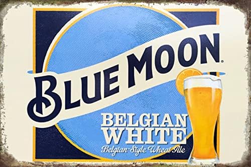 Vintage Blue Moon Beer Sign Tin Sign Sinp Metal Decor Set Sign de parede 8x12inch Sinal de barra