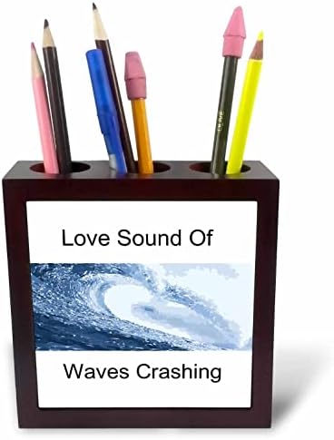 3drose imagem de amor som de ondas batendo com a imagem de onda oceânica - portadores de caneta de telha