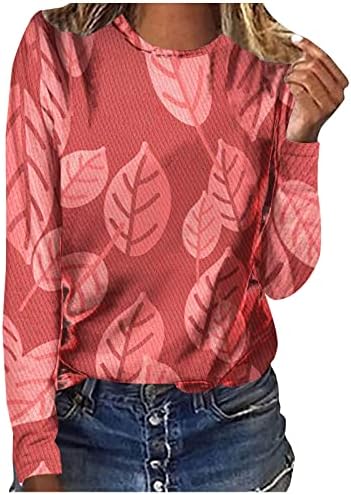 Camisas femininas para o Dia dos Namorados, impressão de moda T-shirt de blusa de mangas compridas para mulheres suéter