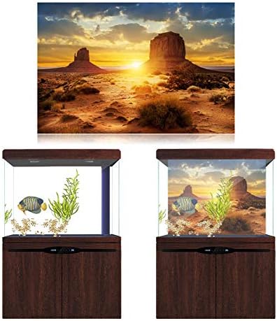 Aynefy Aquarium Fisher Background Poster, Sun and Desert Style Aquarium Fardar
