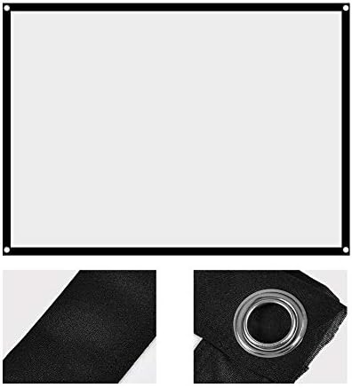 Tela de projeção de cortina de projetor branca portátil não goleada com telas de projeção adesivas e ganchos
