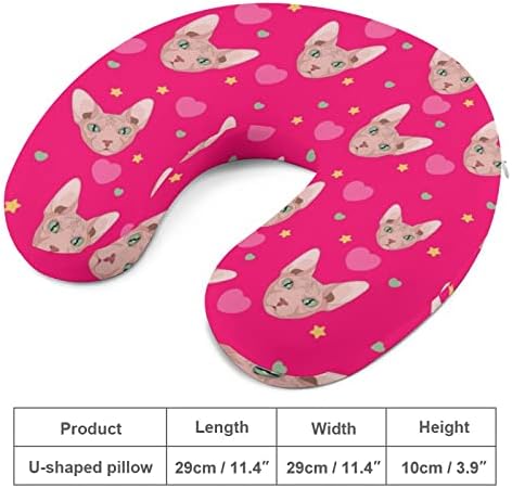 Sphynx Stars de gato viajar travesseiro de pescoço em forma de travesseiro lavável em forma de U Pillow para o escritório em casa