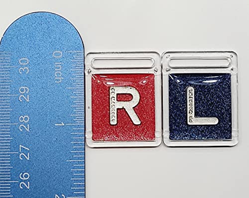 Xray Ray Markers Plástico - azul/vermelho, conjunto esquerdo e direito, 1/2 Letras de Lead L & R