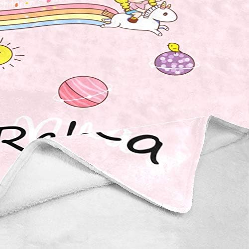 Cobertores de bebê personalizados para meninas com nome, cobertor de bebê de unicórnio rosa, cobertor de arremesso personalizado