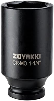Zoyakki 6 pontos de 1/2 polegada de acionamento profundo soquete de impacto-1-1/4 , Cr-Mo, 1/2 polegada de acionamento de