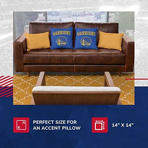 Northwest NBA Decorative Basketball Pillow para sofá e cama, travesseiro quadrado com equipe e logotipo, 14 x 14