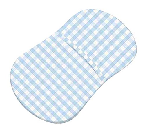 Sheetworld equipado com folha de berços de jersey algodão se encaixa no berço de bassinet de halo dorminhoco 17 x 30, gingham azul, feito nos EUA
