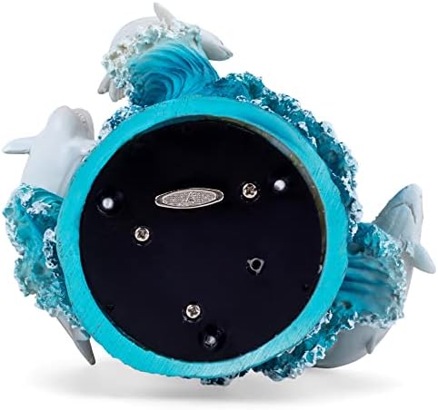Elanze designs Scuba Diver Sharks Blue 100mm Musical Glitter Snow Globe toca sobre as ondas