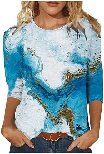 Tops de moda para mulheres com camiseta impressa na moda pesco