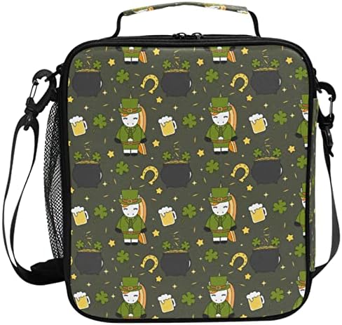 ZZXXB UNICORN SHAMROCK BEE ISOLADO CAIXA DE LASCHAGEM RECULÍVEL SACA TERMAL RECOLER TOTE TOTE AO PICNIC SACO DE VIAGEM COM ANCIDADE