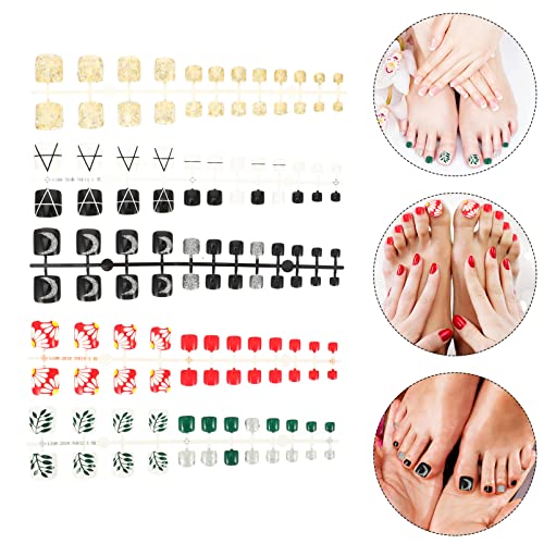 Mikinona 30 conjuntos /120pcs dicas de unhas da unha do quadro de garotas francesas acessórios falsos pedicure de palmeira fofa em decalque mulheres decoração de unhas manicure uns unha de capa de unhas e glitter /