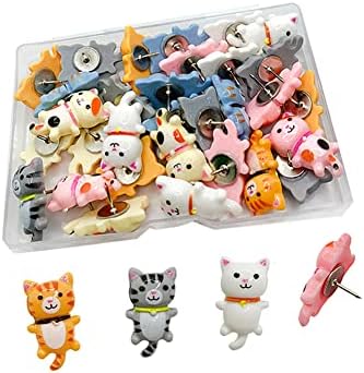 30 PCS CATO CAT CRIGATION PUNTRO PIN fofo Decorativo Tacks Photo Memorando Desenho Desenho Multifuncional Pushpin