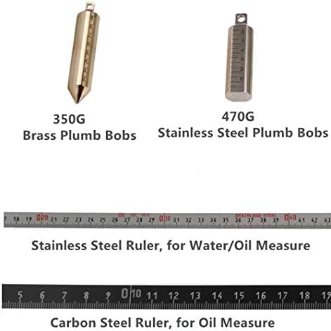 Tanque de óleo Tanel de medição tanque de óleo fita adesiva fita de profundidade Medir dispositivo de medição de combustível com bobs de prumo de latão em fita métrica de polegada