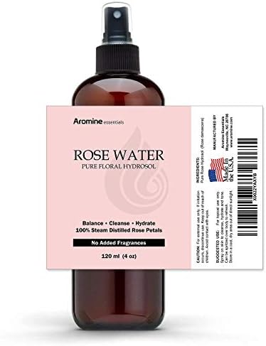 Hidrosol de água floral rosa, 8 onças