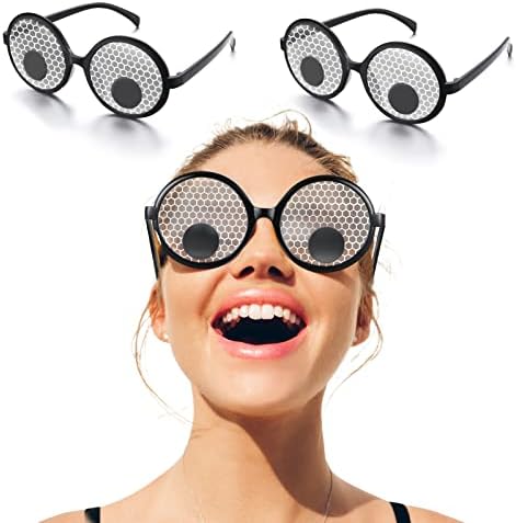 Skylety 3 peças Olhos googly Óculos engraçados com fantasia de traje de vidro tons de vidro