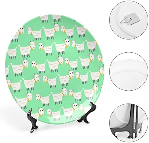 Placa decorativa de ovelha de ovelha da fazenda com stand home Wobble-Plate Placas de sobremesa Placas domésticas Presente de 10 polegadas