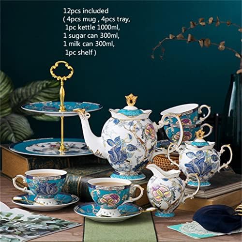 Scdzs Bone China Coffee Cup e Pires Conjunto de pires artesanal de porcelana British Tea Set Coffee Char