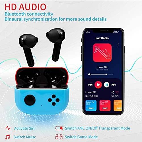 Fones de ouvido sem fio qigominpp, fones de ouvido coloridos, recarregáveis ​​3D, sons longos e ouvidos do Bluetooth com