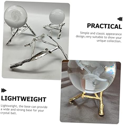 Plantas de ar zerodeko 2pcs exibir mini esculturas de esfera de mini stand stand pedestal orb base de cristal artesanato decoração