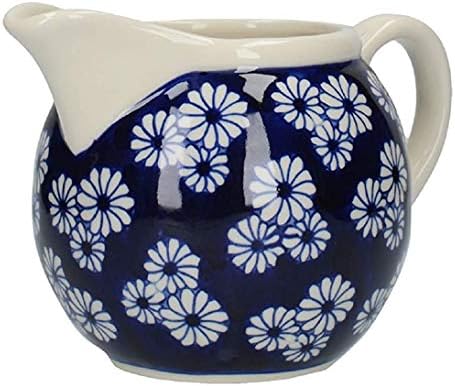 London Pottery Out of the Blue Milk Jug e Sugar Bowl Set com margaridas pequenas, grés, branca/azul, 2 peças