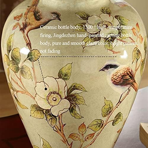 YHQSYKS pintura à mão Cerâmica Lâmpada de mesa Jingdezhen Porcelana luminárias de mesa com tecido plissado abajur tradicional tabela