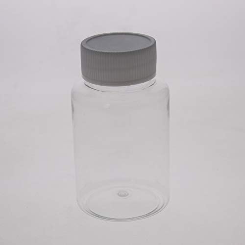Bettomshin 20pcs 100ml Garrafas de plástico para animais de estimação, garrafa de boca larga de boca largo, vedação de armazenamento de armazenamento de armazenamento branco transparente cilíndrico cilíndrico