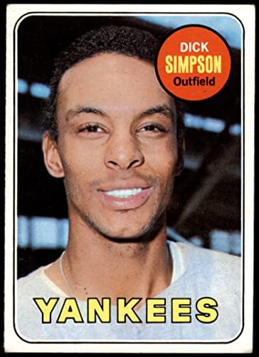 1969 Topps # 608 Dick Simpson New York Yankees VG/ex Yankees