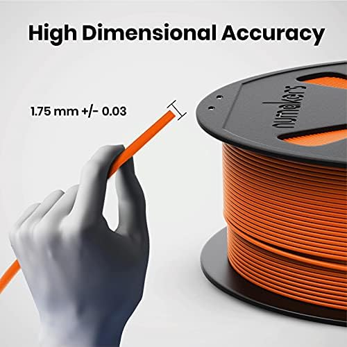 Numakers PLA mais filamento de impressora 3D, 1,75 mm, precisão dimensional +/- 0,03 mm, 1 kg de bobo, compatível com a maioria das