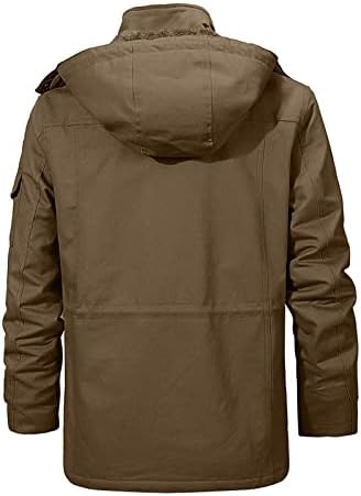 Xiaxogool masculino grande e alto Parka Plus Tamanho Jaqueta de Carga Inverno Casacos com capuzes de capuz de lã Jackets