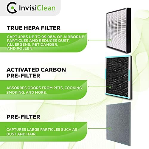 Invisiclean verdadeiro filtro de substituição de carbono ativado-compatível com o invisiclean Aura IC-5018 e Purificadores de ar Sensa IC-5120