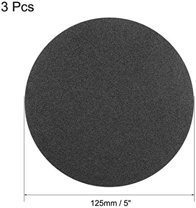 Uxcell 5 polegadas de lixamento seco molhado 120 gancho de areia e lixa de lixamento de lixamento lixa de silício de silício 3pcs