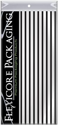Embalagem Flexicore | Black Stripe Presente Papel de lenço de papel | Tamanho: 15 polegadas x 20 polegadas | Conte: 100 folhas | Cor: Preto | Artesanato DIY, arte, embrulho, decorações