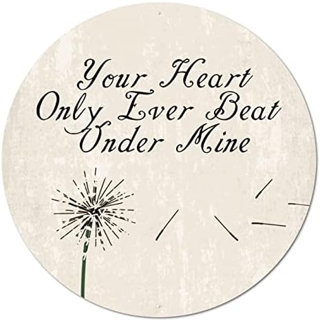 Memorial Dandelions Your Heart Só bateu sob a mina Round Metal Tin Sign Placa Vintage Metal Art Prints Rusty Room Wall Sign Sign