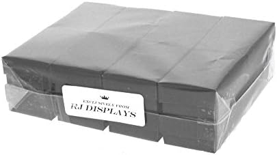 RJ Displays-20 Pack Pack Cotton Cottel preenchido com papel de papel de papel de papel preto e caixas de varejo 3 x 2 x 1 polegada