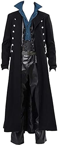 Narhbrg Halloween traje cauda para homens, homens steampunk jaqueta vintage gótica vitoriana casaco uniforme
