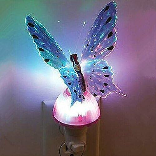 MEIBOALL Plugue luzes noturnas, lâmpada de parede de borboleta colorida com sensor de luz para o quarto do quarto de crianças