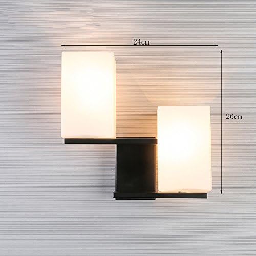 Hnxnr Fashion Luz de parede vintage Lâmpada de parede dupla com luminária de luz com vidro Lampshade E14 Tensão de soquete 110