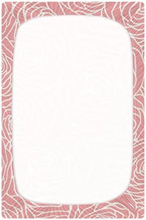 Lençóis de berço florais de flor rosa rosa rosa lençóis de berço de berço para meninos meninas bebês criança, tamanho padrão 52 x 28 polegadas