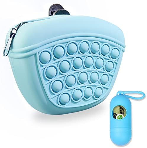 Qinzcp descompressão silicone cã tratar bolsa e cocô de cocô kit de saco de cocô, bolsa de treinamento portátil para