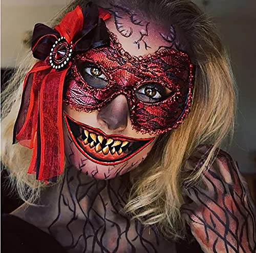 Ramahp 12pcs/set Halloween Prank Maquiagem Tatuagem temporária, adesivos de tatuagem de horror de palhaço do Halloween, tatuagens